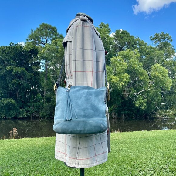 COACH Vintage Legacy Soft Slim Suede Duffle Crossbody 2004 Chambray Blue 1419 - Picture 3 of 15